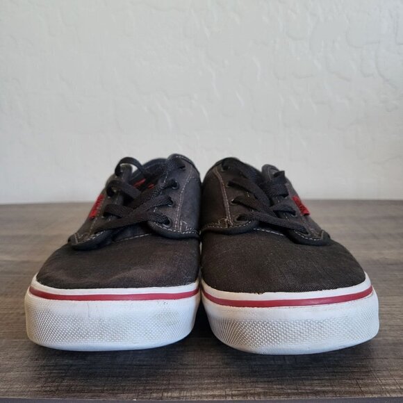 Vans Atwood Textile Classic Skate Shoe Sneaker Low Top Black Chili Size Youth 6 - Picture 2 of 10